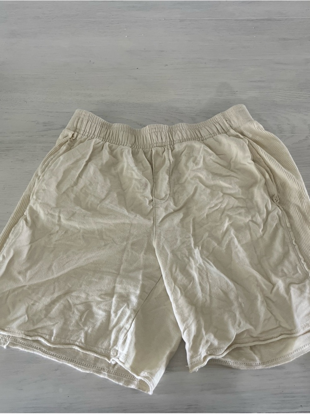 aerie Cream Elastic-Waist Lounge Shorts